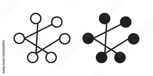 Neural Network icon  Vector illustration Stroke and fill on whtie background