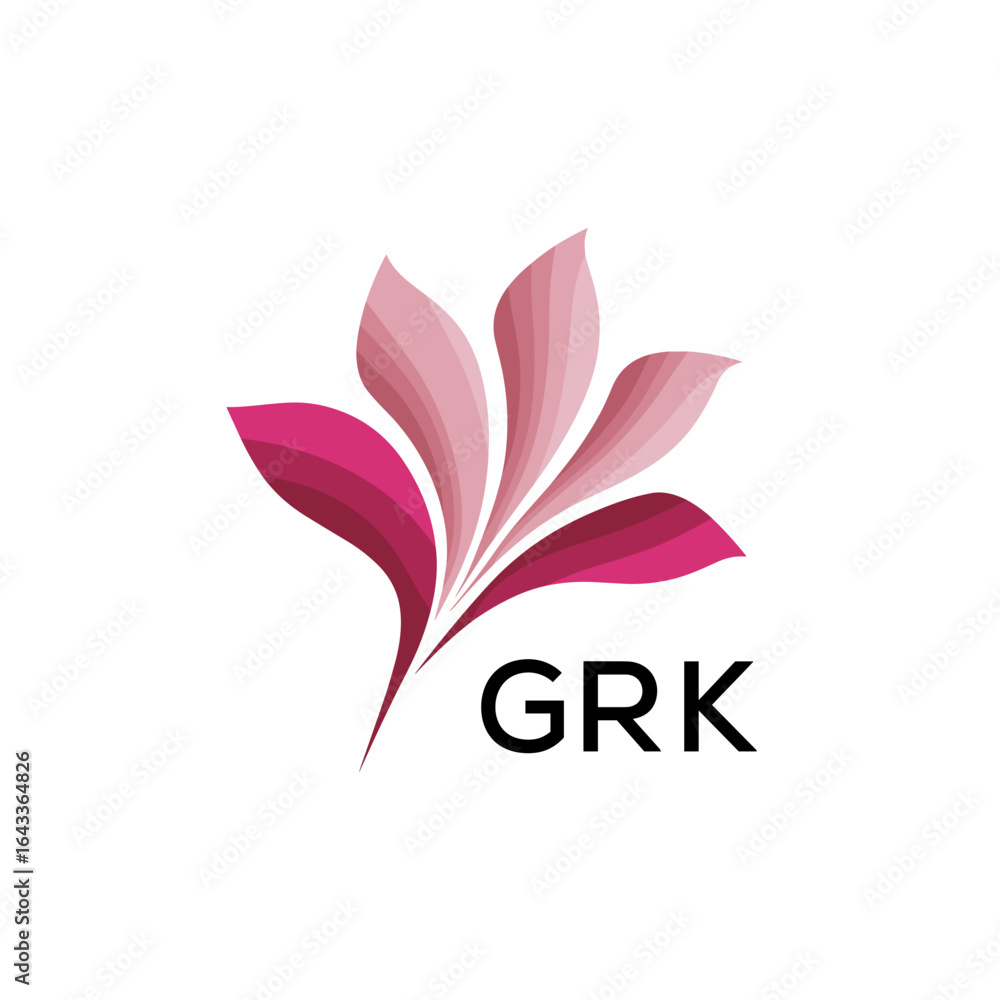 Fototapeta premium GRK Modern Floral Abstract Logo Design, GRK Later Logo, Minimalist Nature Inspired Logo 