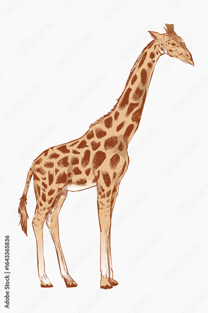 Obraz premium Giraffe sketch animal illustration vector