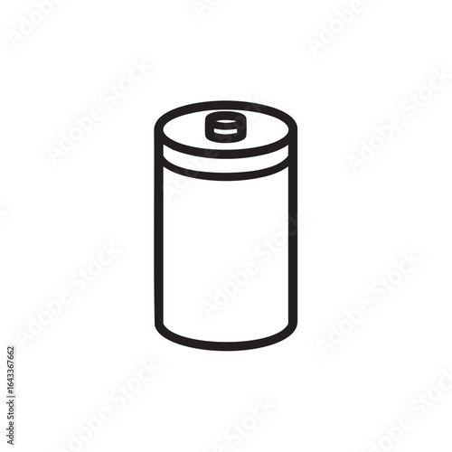  A line drawing of a cylindrical battery.