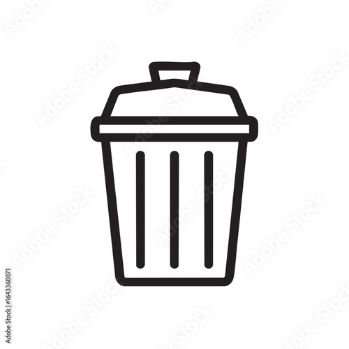  A line drawing of a trash can with a lid.
