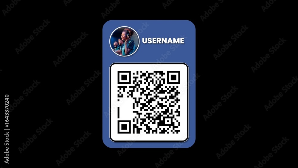 Modern QR Code Pop Lower Thirds With Image & Username Stock Template ...