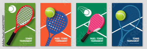 Tennis and Padel tennis championship or tournament poster design. Vector illustration