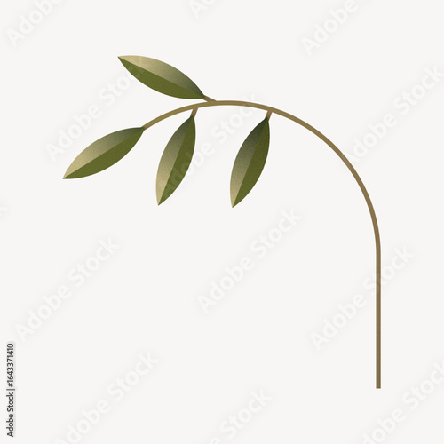 Geometric plant branch illustration vector