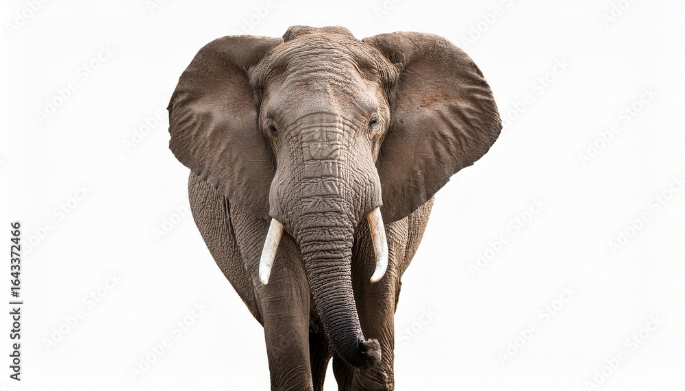 Fototapeta premium african elephant isolated on white background