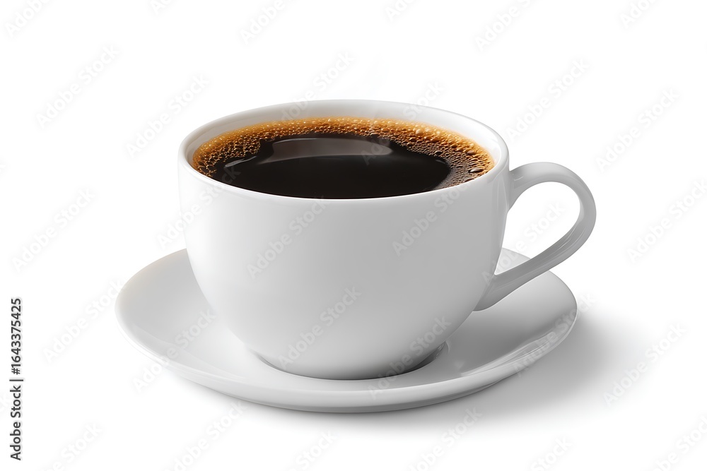 Fototapeta premium Coffee mug with black coffee on white background 