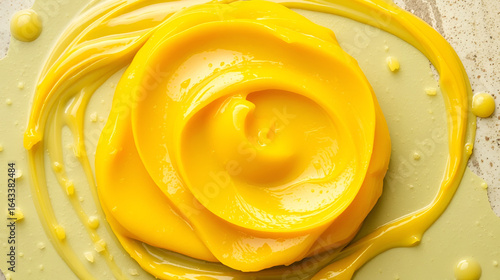 Golden spreadable confectionery. Smooth, rich, and vibrant yellow