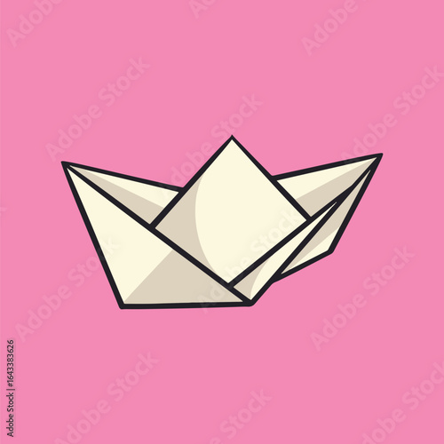 Colorful paper boat retro element vector