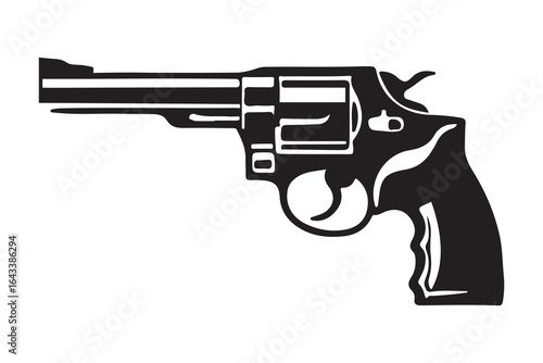 Wallpaper Mural Revolvers art silhouette vector on white background Torontodigital.ca