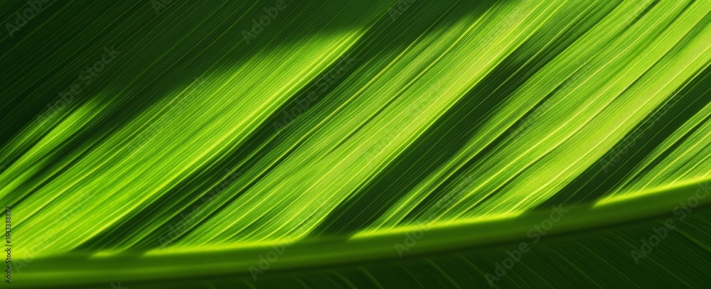Obraz premium Close-up of a vibrant green leaf with detailed vein patterns