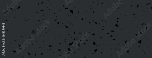 Dark gray background, terrazzo style background with scattered black flecks, creating a textured, modern background. Minimal terrazzo pattern, speckled texture background vector