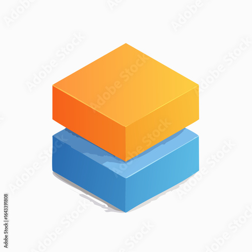 A vibrant stack of colorful 3D cubes and gift boxes on a white background