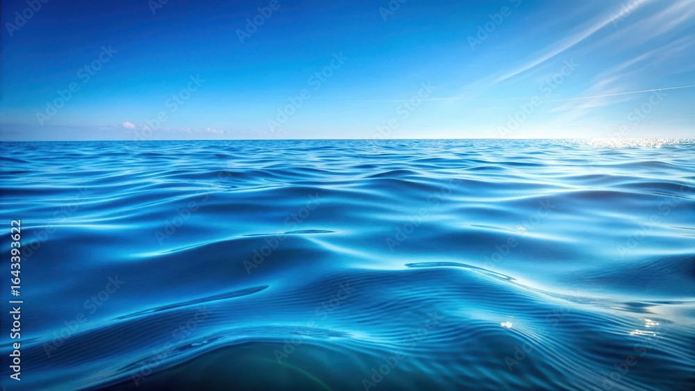 Fototapeta premium Undulating blue water surface with subtle wave ripples and gentle ocean waves