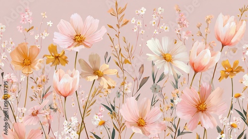 Flowers blooming against a soft background
