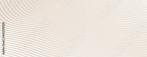 Beige background with wavy lines, creating a smooth, flowing texture. The beige color adds a soft, calming effect to the background. Modern wavy line pattern background. Beige background vector.