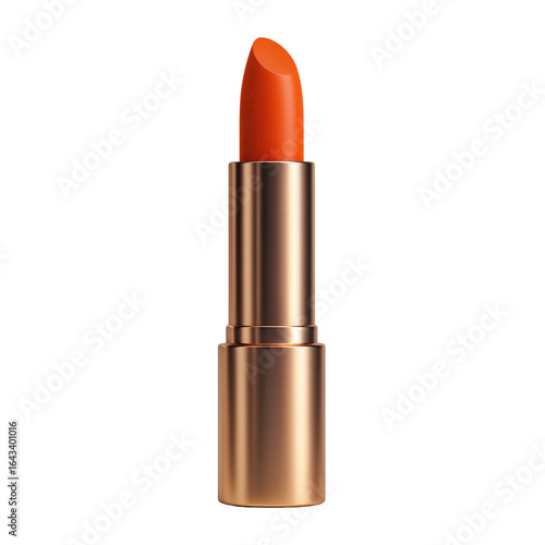 Vibrant Orange Lipstick in Golden Metallic Case
