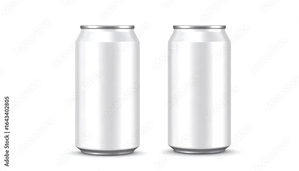 Two blank aluminum beverage cans Two blank aluminum beverage cans