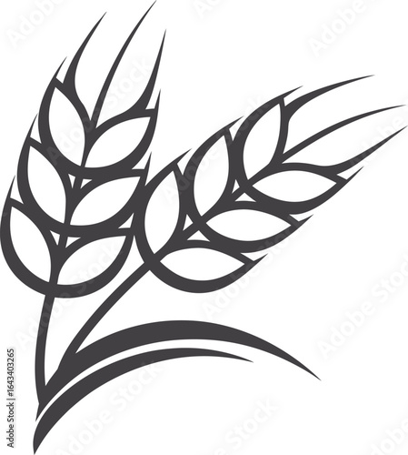 Agriculture logo icon vector illustration, simple black and white line art, minimalist farm and field symbol, clean design for farming, organic, and environmental projects