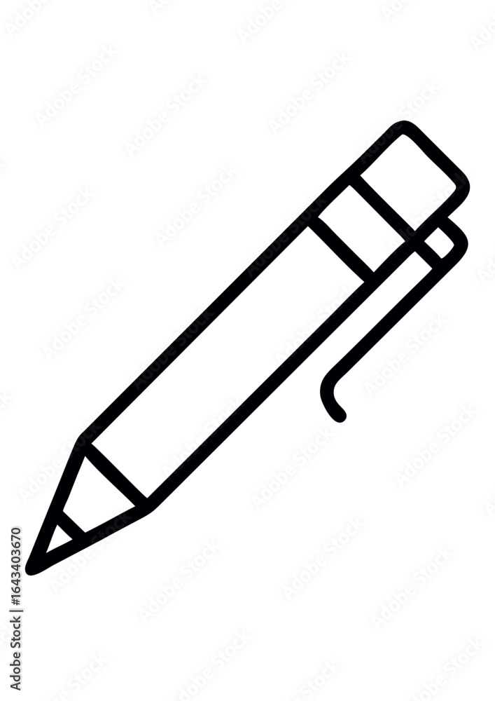 Fototapeta premium Simple black pen illustration in minimalistic style 