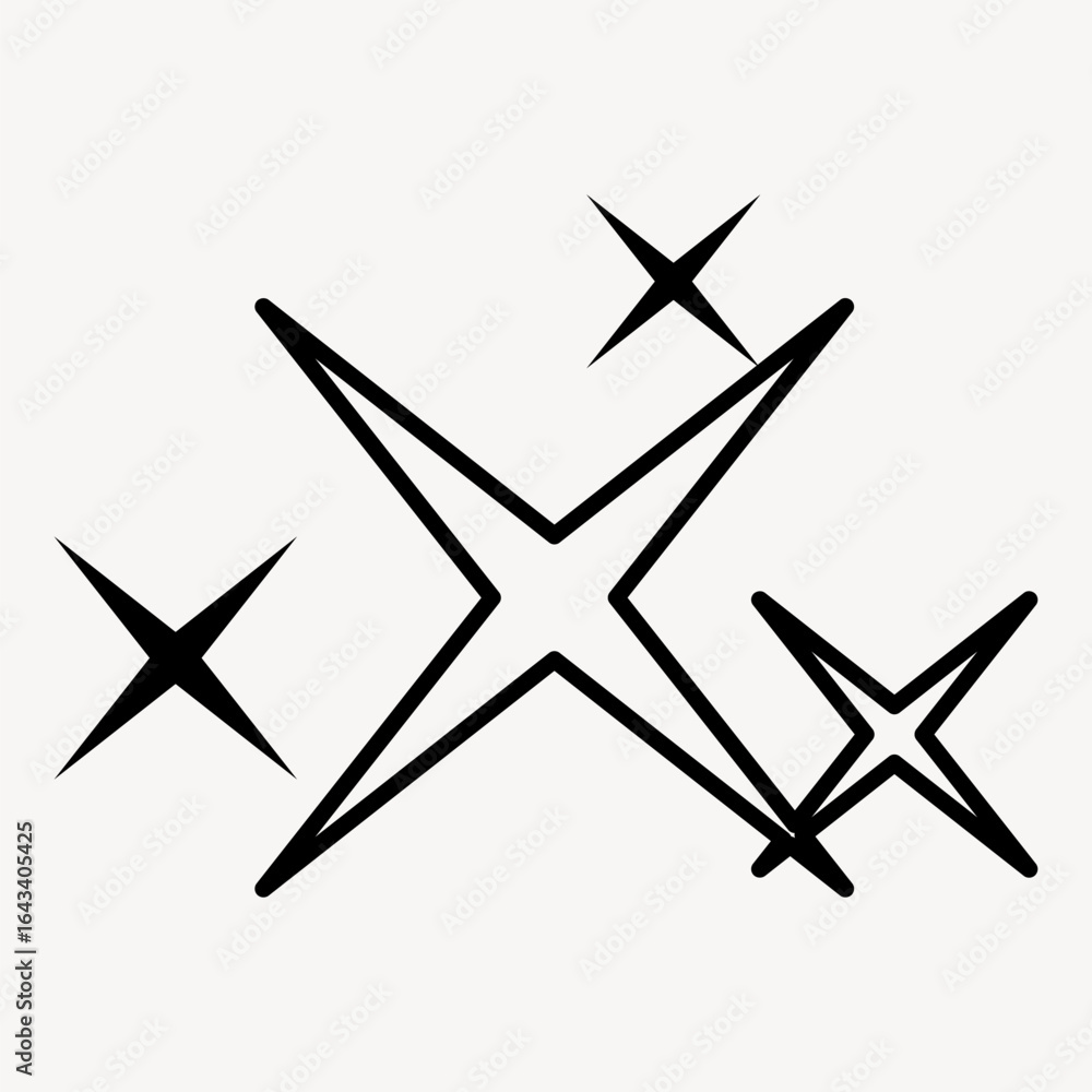 Fototapeta premium Minimalist star sparkles illustration vector