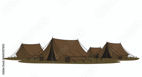 Explore a camping adventure with these brown tents pitched on grassy ground for outdoor fun and family getaways