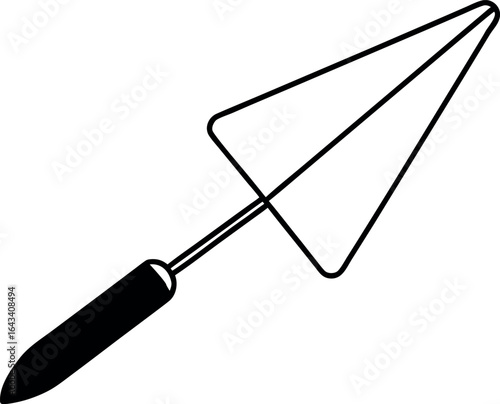 Trowel tool construction mason symbol vector line art illustration