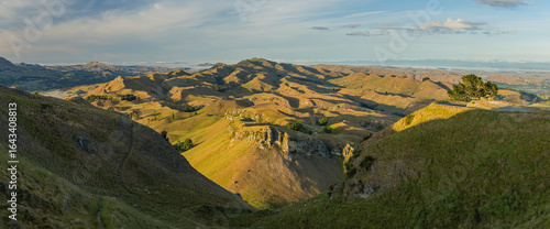 ニュージーランド　ホークス・ベイ地方にあるテ・マタ・ピーク頂上からの朝の風景