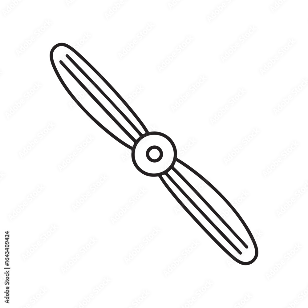 Fototapeta premium Airplane Propeller Line Art Icon for Aviation Design