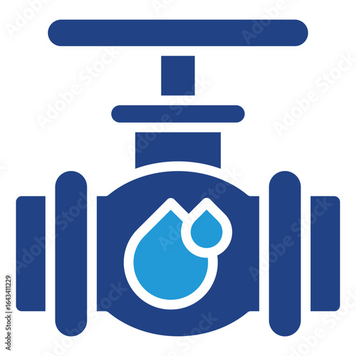 The icon of pipes and valves used to distribute fluids such as clean water, oil, gas, or chemicals, can symbolize price control, resource allocation, or utility costs.