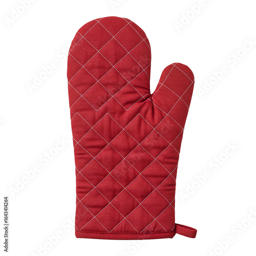Εκτύπωση καμβά Red quilted oven mitt for kitchen and baking safety
