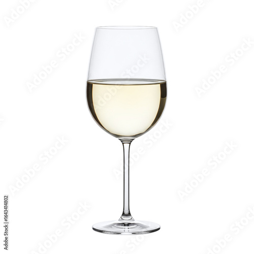 Tableau sur toile Elegant glass of white wine isolated