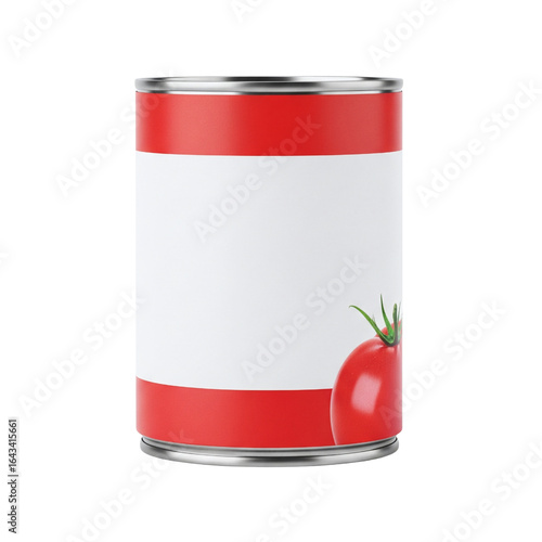 Tomato soup or sauce can with a blank label mockup