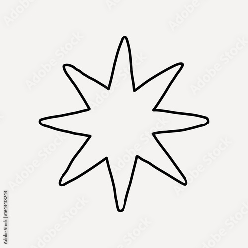 Minimalist starburst line art vector