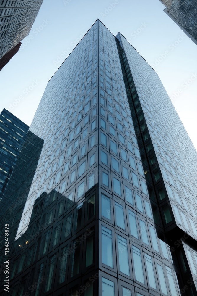 Obraz premium Modern skyscraper facade with numerous windows.