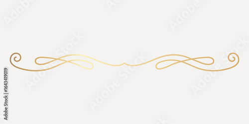Elegant gold decorative flourish, hand drawn vector