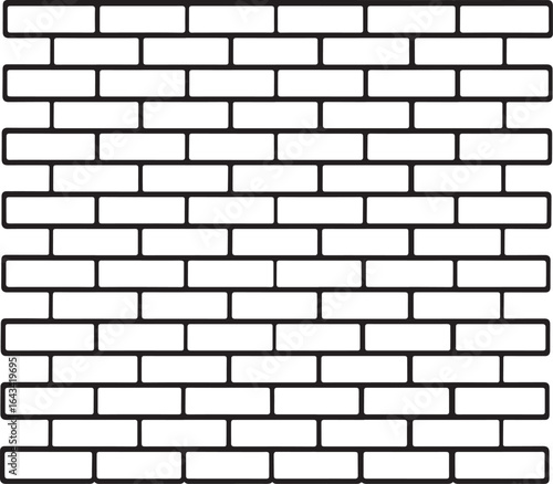 Brick Wall Icon in Black Silhouette | Vector Format