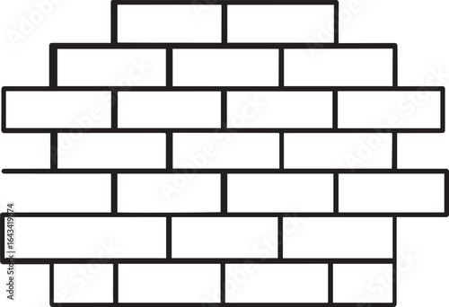 Brick Wall Icon in Black Silhouette | Vector Format