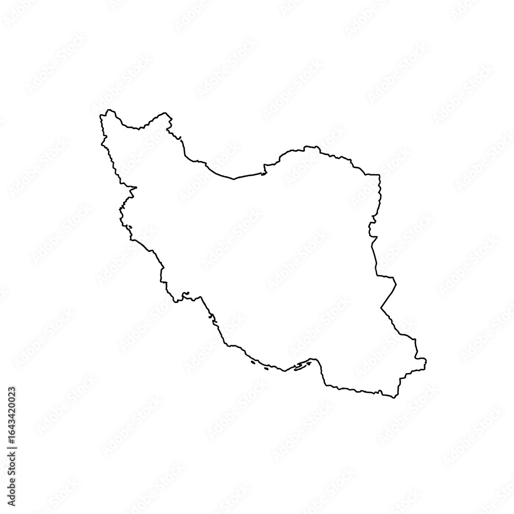 Fototapeta premium Simple Iran border outline map