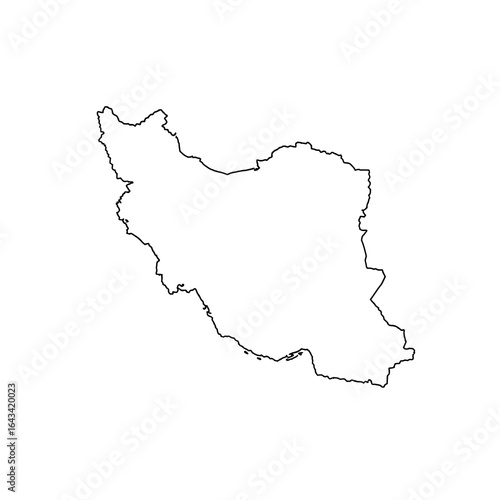 Simple Iran border outline map