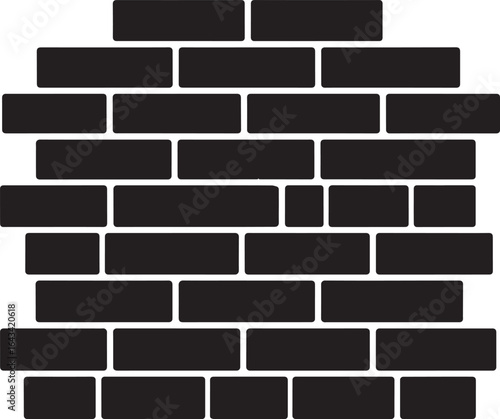 Wallpaper Mural Brick Wall Icon in Black Silhouette | Vector Format Torontodigital.ca
