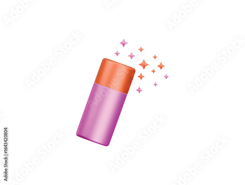 glitter bottle icon 3d illustration render