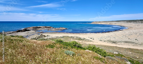 Foto Serene Coastal Landscape with Blue Sea