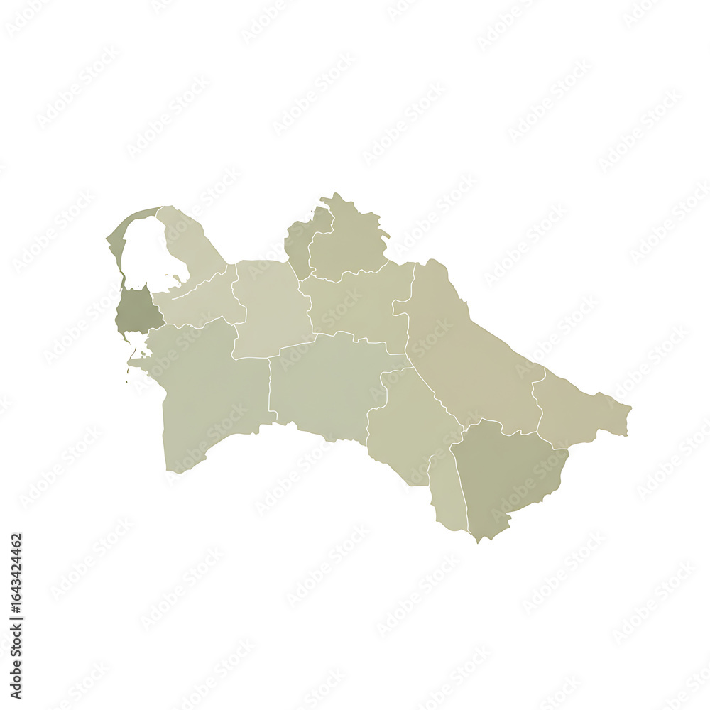 Obraz premium Turkmenistan green shaded map