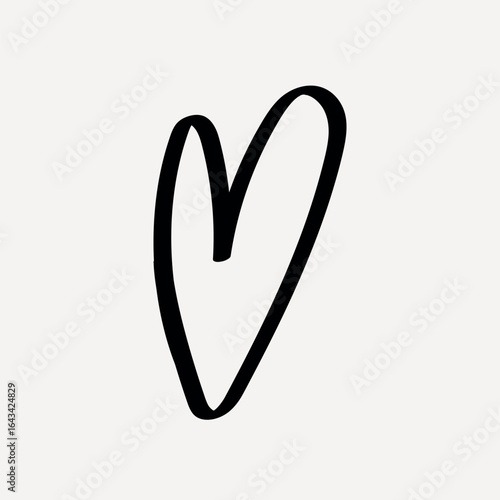 Minimalist heart line art, Valentine's Day vector