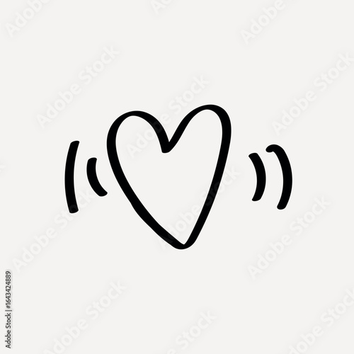 Minimalist heart with sound waves, Valentine's Day vector
