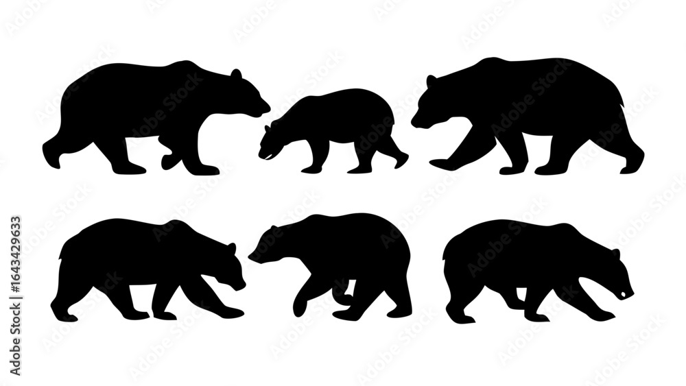 Fototapeta premium Black Bear Silhouette Designs animal wildlife