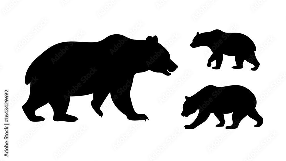 Fototapeta premium Black Bear Silhouette Designs animal wildlife