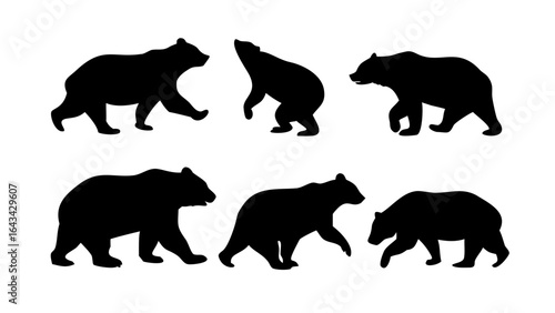 Black bear silhouette designs animal wildlife