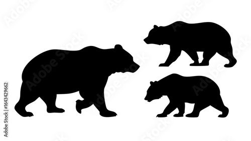 Black bear silhouette designs animal wildlife