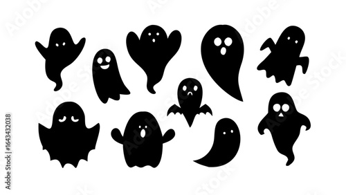Cute and spooky ghost collection halloween spectral